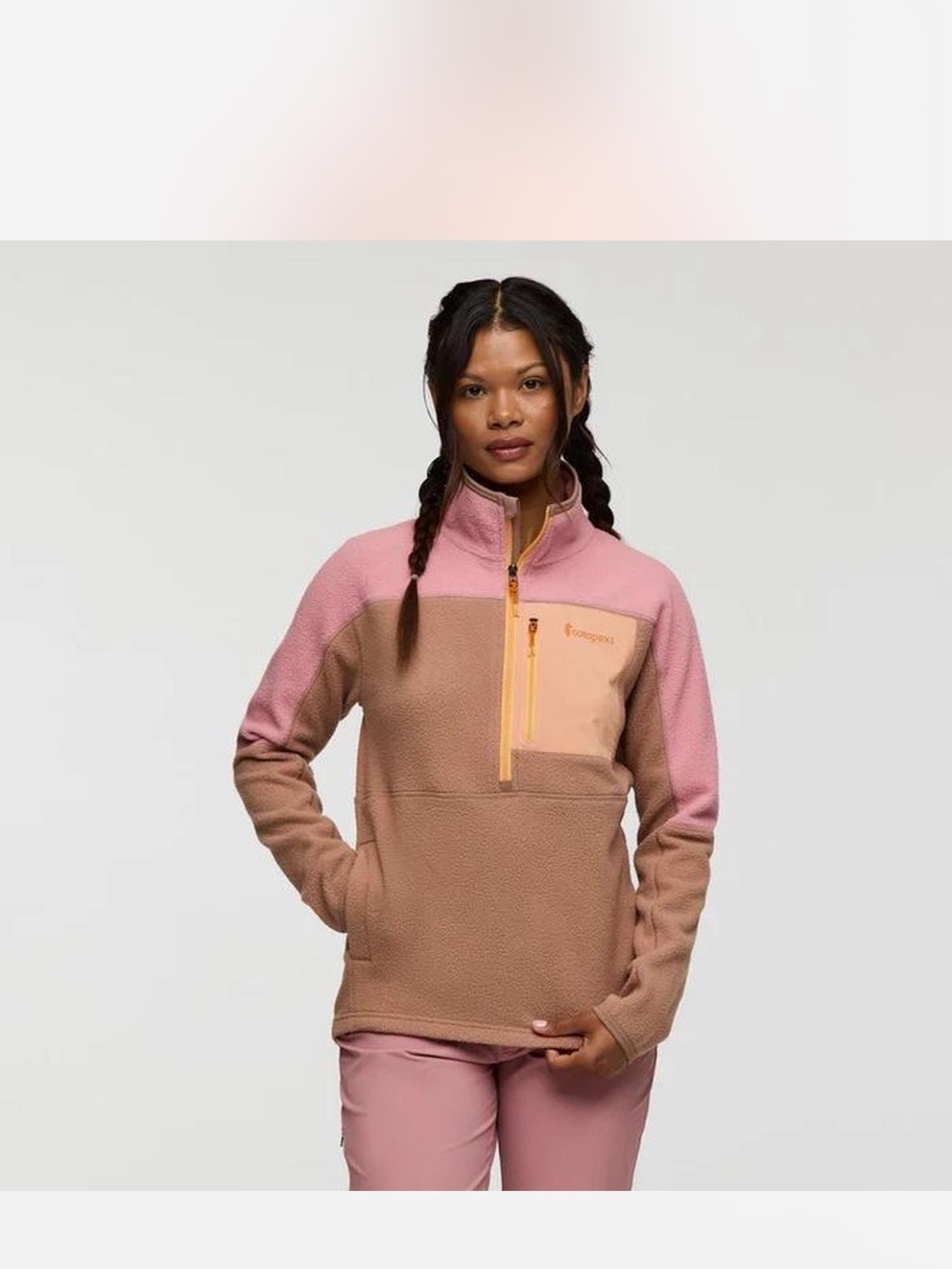 cotopaxi Pink, Brown, orange Fleece Pullover Jacket